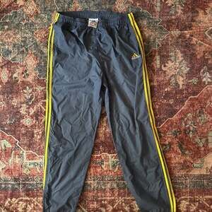 Adidas Climaproof Loose Fit Straight Leg Nylon Windbreaker Tracksuit Bottom Size